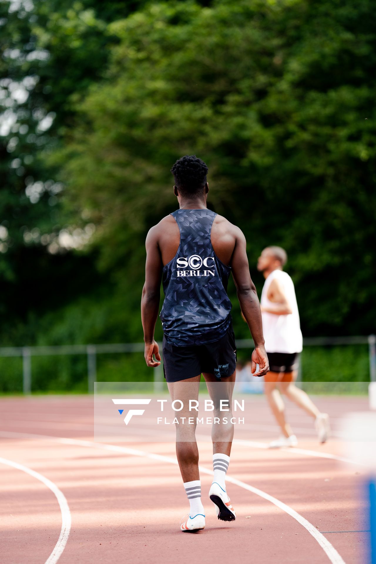 James Adebola (SCC Berlin) am 28.05.2022 waehrend der World Athletics Continental Tour IFAM Oordegem in Oordegem